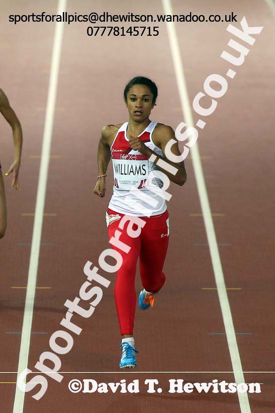 Jodie Williams (England) 200 metres heats at the Commonwealth Games, Glasgow. Photo: David T. Hewitson/Sports for All Pics